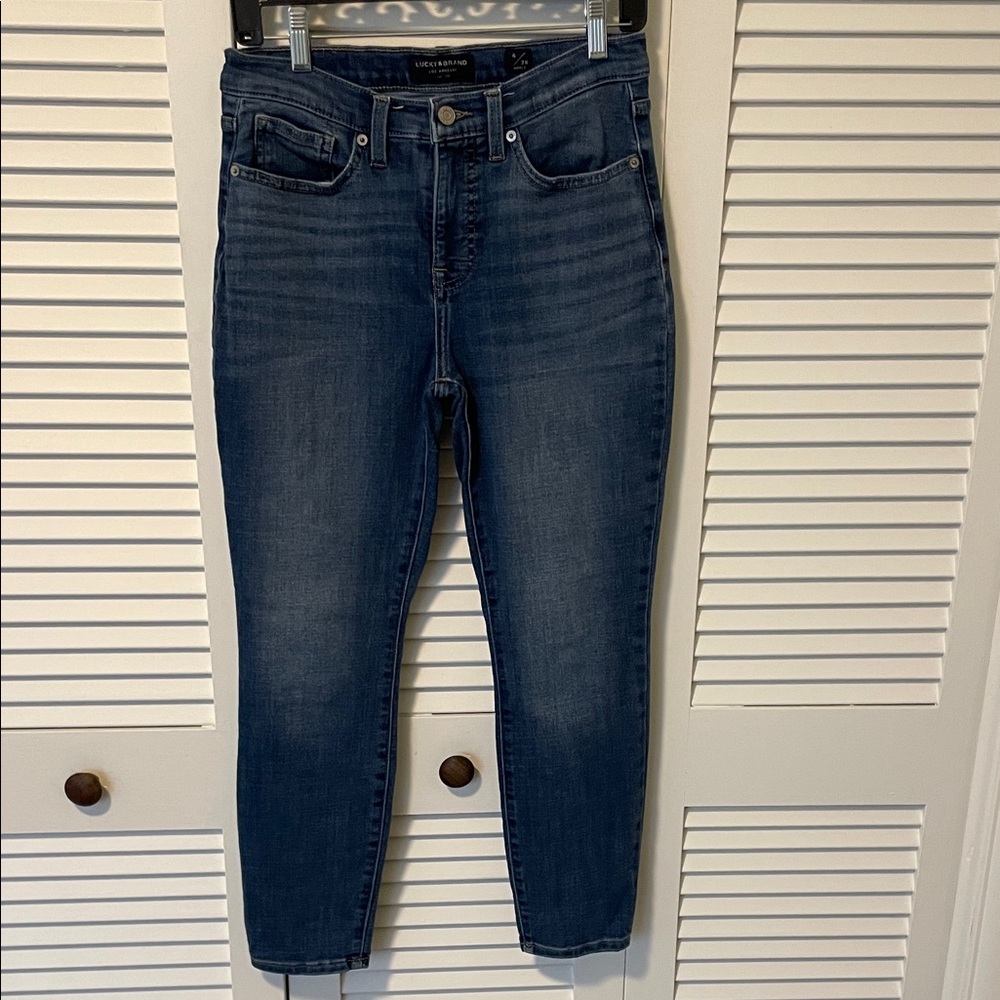 Lucky Brand Women's Dark Blue High-Rise Ankle Skinny Jeans